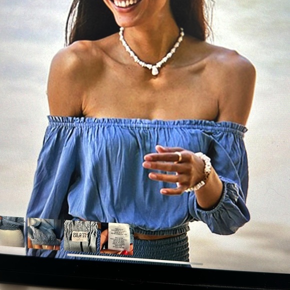 Bila 77 set off the shoulder crop top and pants - Picture 9 of 9